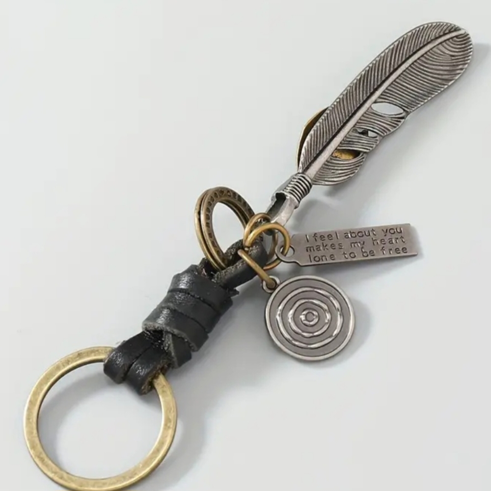Silver and Gold Feather Key Holder